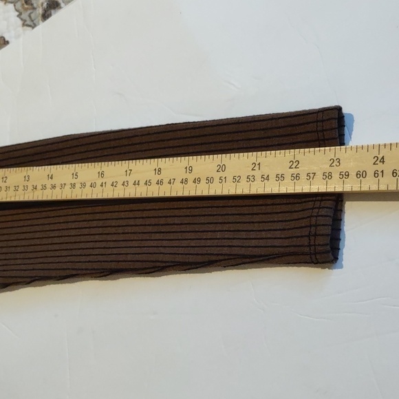 I N San Francisco Long Sleeve Brown with Black Stripes Sweater, Cinched at Waist - Picture 6 of 8